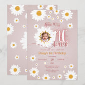 Little Miss 1st Birthday foto uitnodiging (Voorkant / Achterkant)