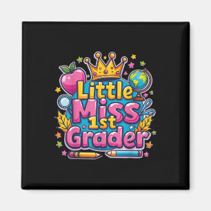 Little Miss 1st Grader - Eerste Dag van School Out Magneet