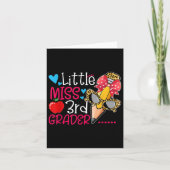 Little Miss 3rd Grader Girls Leopard Pencil Terug  Kaart (Voorkant)
