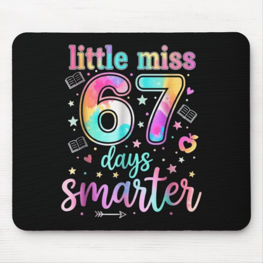 Little Miss 67 Days Smarter 67 Days Of School Six  Muismat (Voorkant)