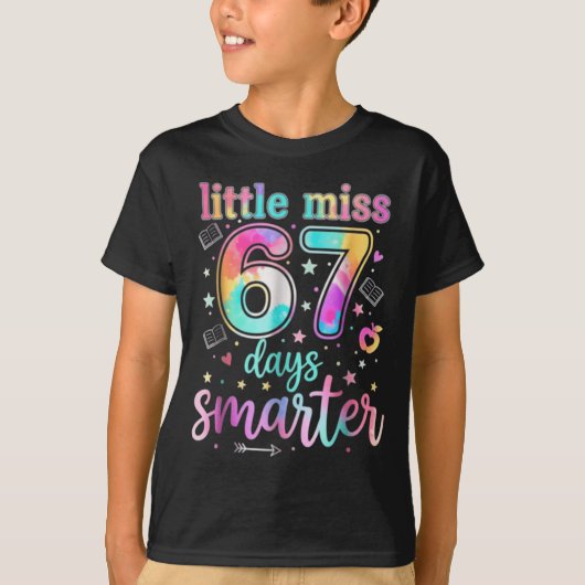 Little Miss 67 Days Smarter 67 Days Of School Six  T-shirt (Voorkant)