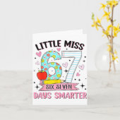 Little Miss 67 Days Smarter Coquette Bow 67th Day Kaart (Gele Bloem)