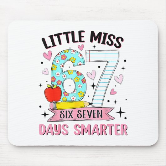 Little Miss 67 Days Smarter Coquette Bow 67th Day Muismat (Voorkant)