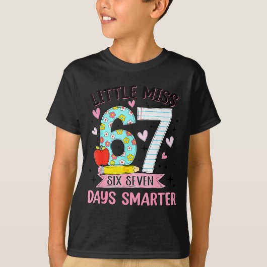 Little Miss 67 Days Smarter Coquette Bow 67th Day  T-shirt (Voorkant)
