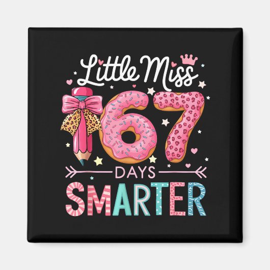 Little Miss 67 Days Smarter Donut Lover 67th Day O Magneet (Voorkant)