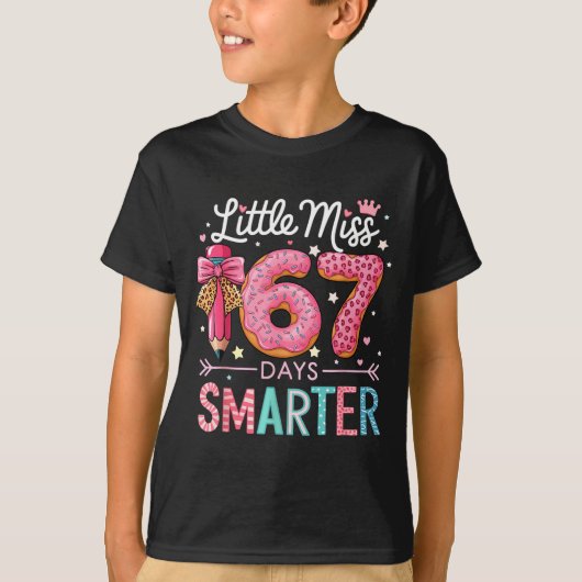 Little Miss 67 Days Smarter Donut Lover 67th Day O T-shirt (Voorkant)