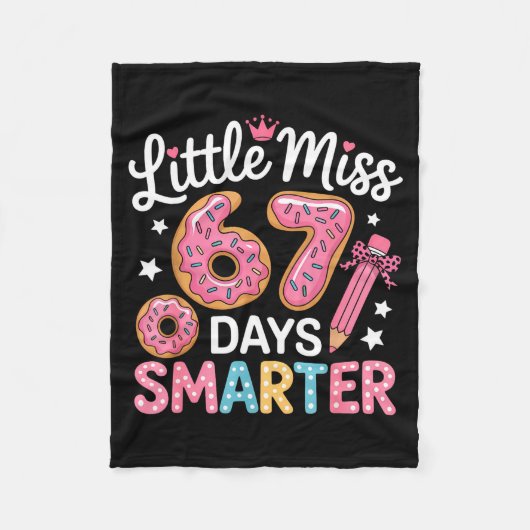 Little Miss 67 Days Smarter Kids Girls 67th Day Of Fleece Deken (Voorkant)