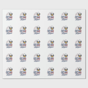 Little Miss America Patriottische Eend Vintage T-s Cadeaupapier