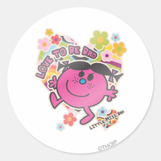 Little Miss Bad | De liefde is slecht Ronde Sticker (Voorkant)