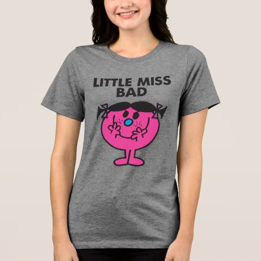 Little Miss Bad | Klaar voor actie Tri-Blend Shirt (Voorkant)