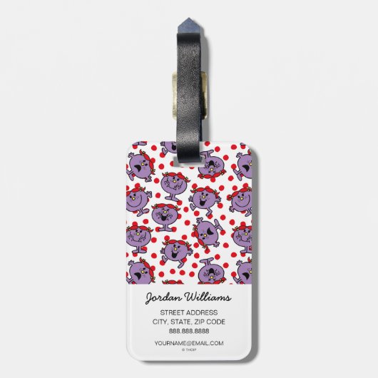Little Miss Bad | Patroon van rode poka Bagagelabel (Achterkant verticaal)
