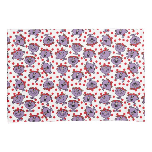 Little Miss Bad | Patroon van rode poka Kussensloop (Voorkant-Rechts)