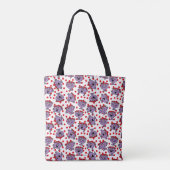 Little Miss Bad | Patroon van rode poka Tote Bag (Achterkant)