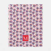 Little Miss Bad | Red Polka Dot Pattern | Monogram Fleece Deken (Voorkant)
