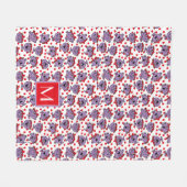 Little Miss Bad | Red Polka Dot Pattern | Monogram Fleece Deken (Voorkant (Horizontaal))