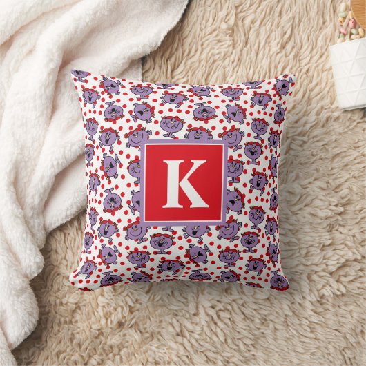 Little Miss Bad | Red Polka Dot Pattern | Monogram Kussen (Deken)