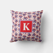 Little Miss Bad | Red Polka Dot Pattern | Monogram Kussen (Achterkant)