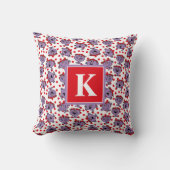 Little Miss Bad | Red Polka Dot Pattern | Monogram Kussen (Voorkant)