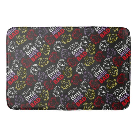 Little Miss Bad | Zwart, rood en geel patroon Badmat (Voorkant)