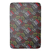Little Miss Bad | Zwart, rood en geel patroon Badmat (Voorkant Verticaal)