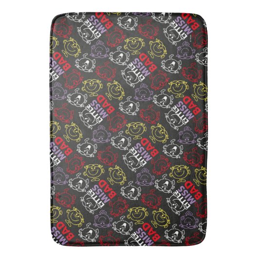 Little Miss Bad | Zwart, rood en geel patroon Badmat (Voorkant Verticaal)