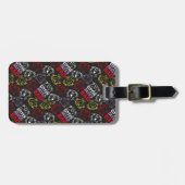 Little Miss Bad | Zwart, rood en geel patroon Bagagelabel (Voorkant horizontaal)