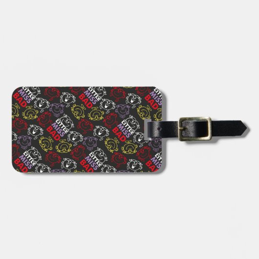 Little Miss Bad | Zwart, rood en geel patroon Bagagelabel (Voorkant horizontaal)