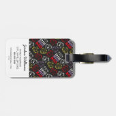 Little Miss Bad | Zwart, rood en geel patroon Bagagelabel (Achterkant horizontaal)