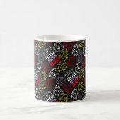Little Miss Bad | Zwart, rood en geel patroon Koffiemok (Center)