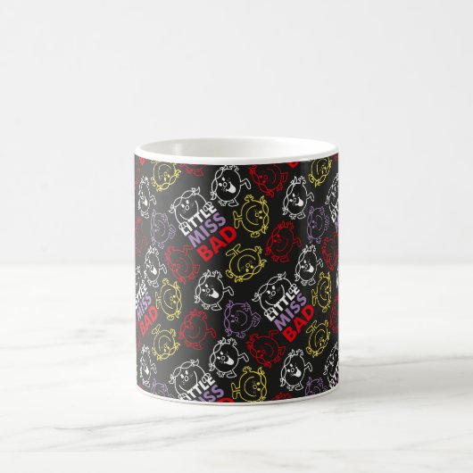 Little Miss Bad | Zwart, rood en geel patroon Koffiemok (Center)