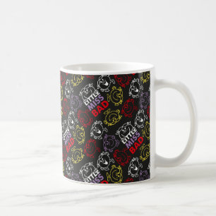 Little Miss Bad   Zwart, rood en geel patroon Koffiemok