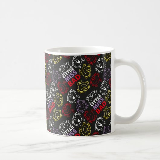 Little Miss Bad | Zwart, rood en geel patroon Koffiemok (Rechts)