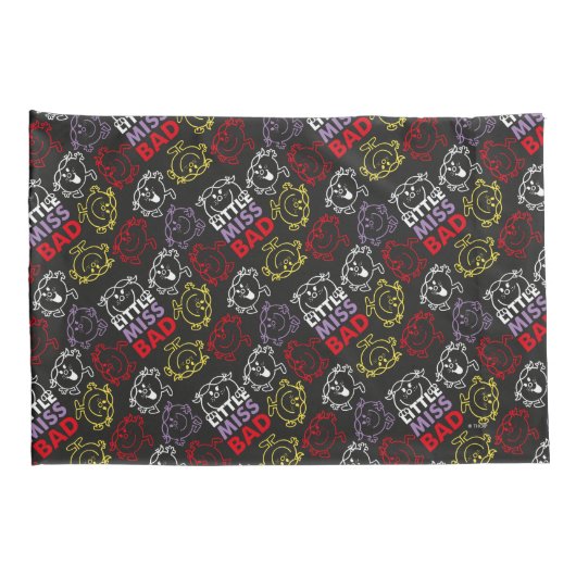 Little Miss Bad | Zwart, rood en geel patroon Kussensloop (Achterkant-Rechts)