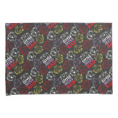 Little Miss Bad | Zwart, rood en geel patroon Kussensloop (Voorkant-Rechts)