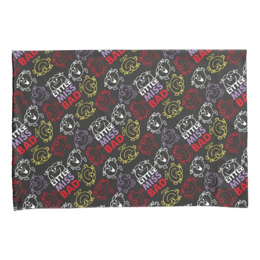 Little Miss Bad | Zwart, rood en geel patroon Kussensloop (Voorkant-Rechts)