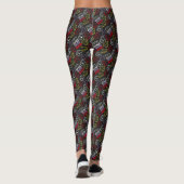 Little Miss Bad | Zwart, rood en geel patroon Leggings (Achterkant)