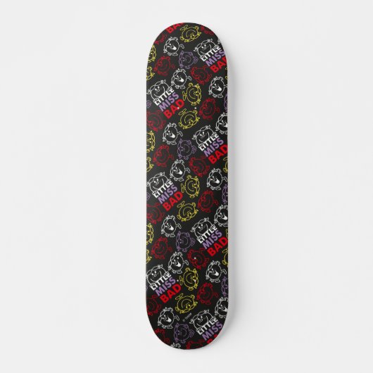 Little Miss Bad | Zwart, rood en geel patroon Persoonlijk Skateboard (Voorkant)