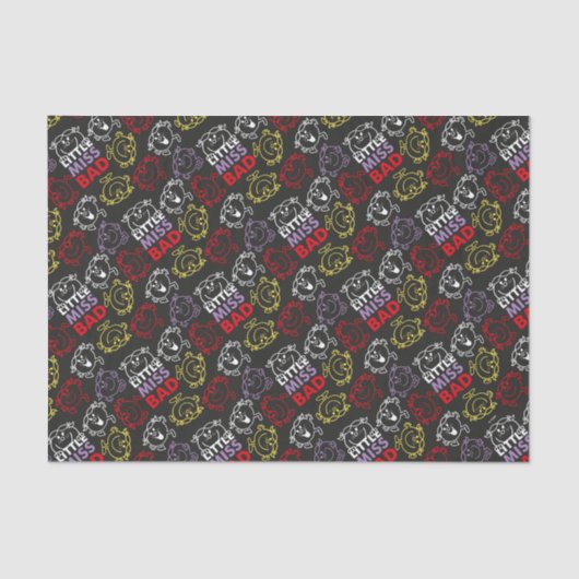 Little Miss Bad | Zwart, rood en geel patroon Tissuepapier (Voorkant)