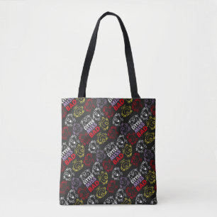 Little Miss Bad   Zwart, rood en geel patroon Tote Bag