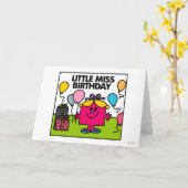 Little Miss Birthday | Cadeaus en ballonnen Kaart (Gele Bloem)