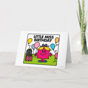 Little Miss Birthday   Cadeaus en ballonnen Kaart
