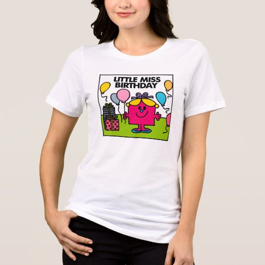 Little Miss Birthday | Cadeaus en ballonnen Tri-Blend Shirt (Voorkant)