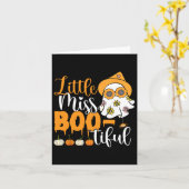 Little Miss Boo-tiful Schattige Boo Ghost Hallowee Kaart (Gele Bloem)