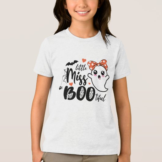 Little Miss Bootiful | Spooky Fun Kinder Halloween Tri-Blend Shirt (Voorkant)