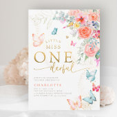 Little Miss Butterfly Girl 1e verjaardagsfeestje Kaart