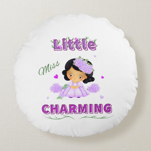 Little miss charmant rond kussen (Voorkant)