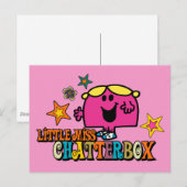 Little Miss Chatterbox en kleurrijke sterren Briefkaart (Voorkant / Achterkant)