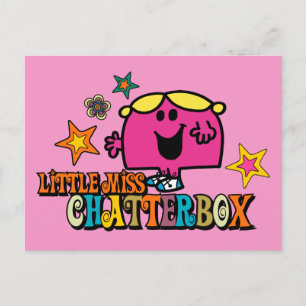 Little Miss Chatterbox en kleurrijke sterren Briefkaart