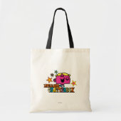 Little Miss Chatterbox en kleurrijke sterren Tote Bag (Voorkant)
