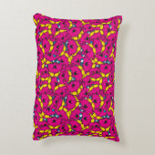 Little Miss Chatterbox | Helder roze patroon Decoratief Kussen (Achterkant (Verticaal))